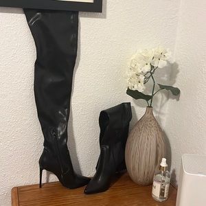 Black over the knee leather worn like two times only because I’m a size 7